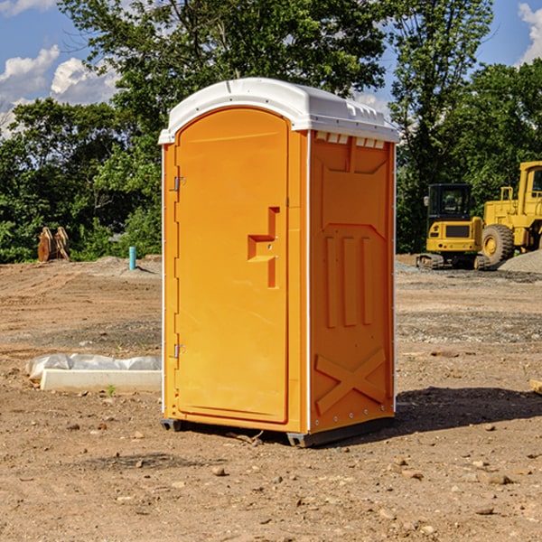 how often are the portable restrooms cleaned and serviced during a rental period in Commerce OK